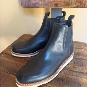 Black Leather Chelsea Boots